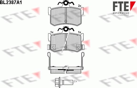 FTE BL2387A1 - Комплект спирачно феродо, дискови спирачки vvparts.bg