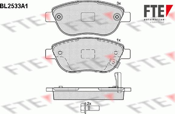 FTE 9010785 - Комплект спирачно феродо, дискови спирачки vvparts.bg