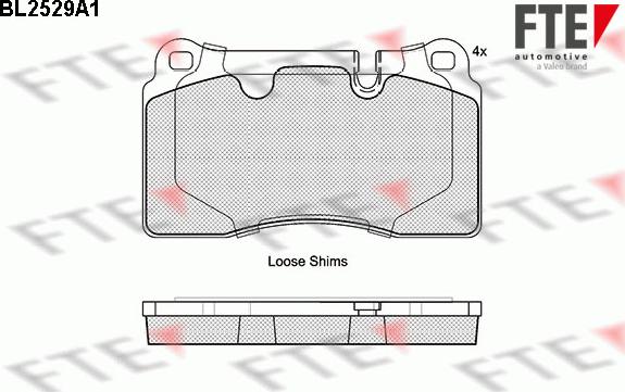 FTE 9010783 - Комплект спирачно феродо, дискови спирачки vvparts.bg