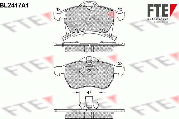 FTE BL2417A1 - Комплект спирачно феродо, дискови спирачки vvparts.bg