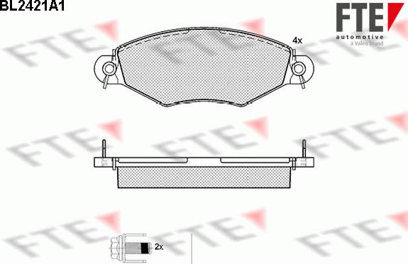 FTE BL2421A1 - Комплект спирачно феродо, дискови спирачки vvparts.bg