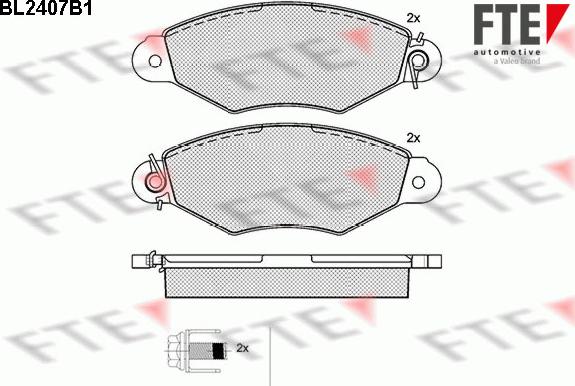 FTE BL2407B1 - Комплект спирачно феродо, дискови спирачки vvparts.bg