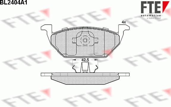 FTE BL2404A1 - Комплект спирачно феродо, дискови спирачки vvparts.bg