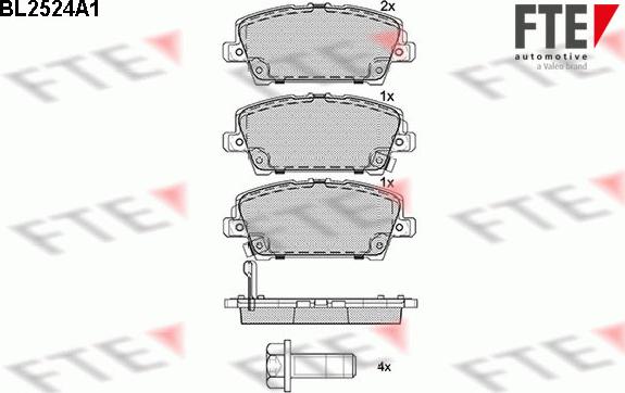 FTE 9010779 - Комплект спирачно феродо, дискови спирачки vvparts.bg