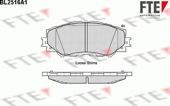 FTE 9010774 - Комплект спирачно феродо, дискови спирачки vvparts.bg