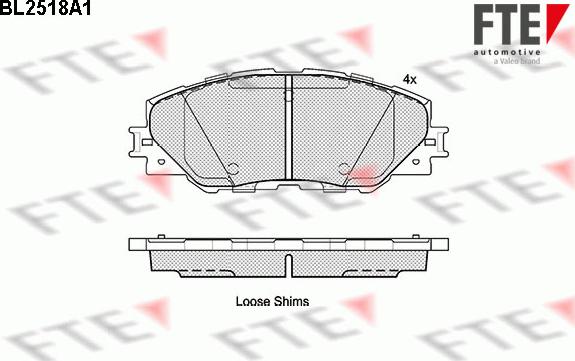 FTE 9010776 - Комплект спирачно феродо, дискови спирачки vvparts.bg