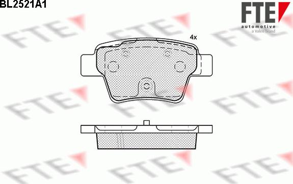 FTE BL2521A1 - Комплект спирачно феродо, дискови спирачки vvparts.bg