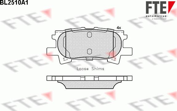 FTE 9010772 - Комплект спирачно феродо, дискови спирачки vvparts.bg