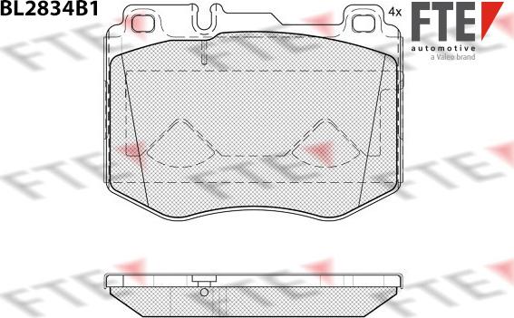 FTE 9011098 - Комплект спирачно феродо, дискови спирачки vvparts.bg