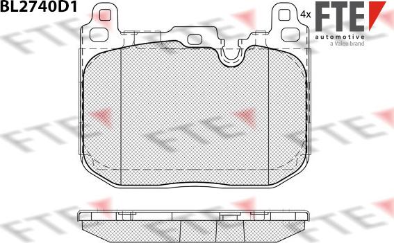 FTE BL2740D1 - Комплект спирачно феродо, дискови спирачки vvparts.bg