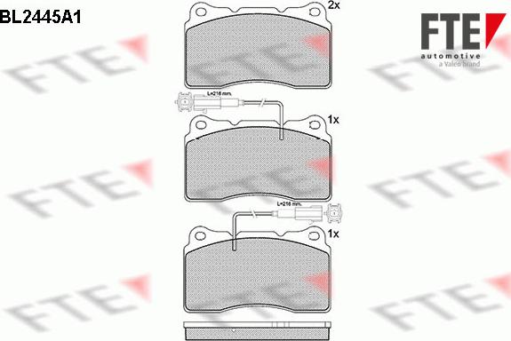 FTE 9011049 - Комплект спирачно феродо, дискови спирачки vvparts.bg