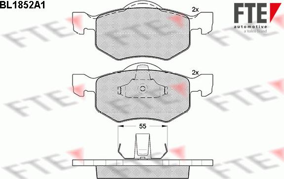 FTE 9011044 - Комплект спирачно феродо, дискови спирачки vvparts.bg