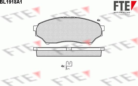 FTE BL1918A1 - Комплект спирачно феродо, дискови спирачки vvparts.bg