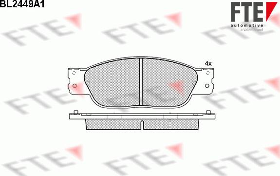 FTE BL2449A1 - Комплект спирачно феродо, дискови спирачки vvparts.bg