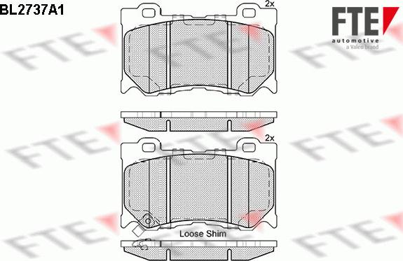 FTE BL2737A1 - Комплект спирачно феродо, дискови спирачки vvparts.bg