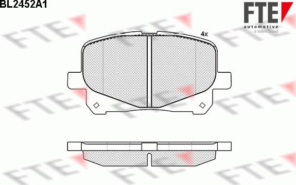 FTE 9011050 - Комплект спирачно феродо, дискови спирачки vvparts.bg