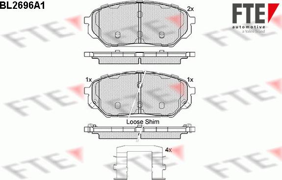 FTE 9011069 - Комплект спирачно феродо, дискови спирачки vvparts.bg