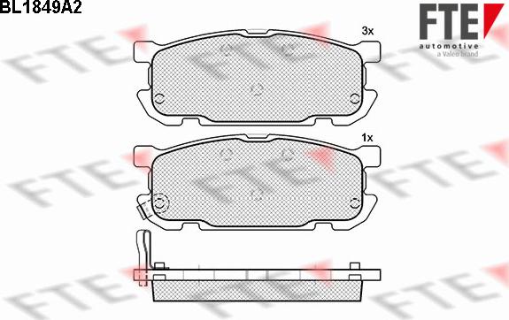 FTE BL1849A2 - Комплект спирачно феродо, дискови спирачки vvparts.bg