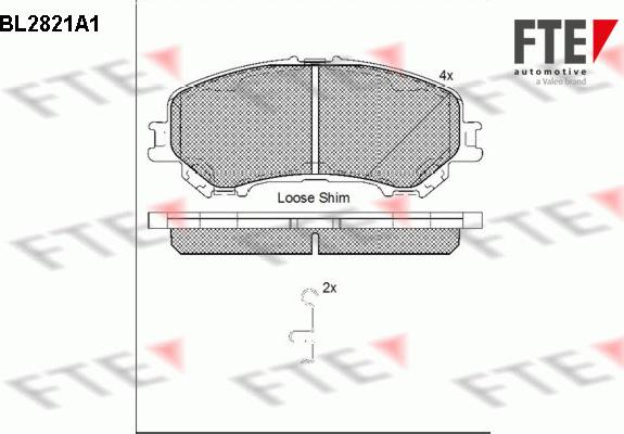 FTE 9011004 - Комплект спирачно феродо, дискови спирачки vvparts.bg