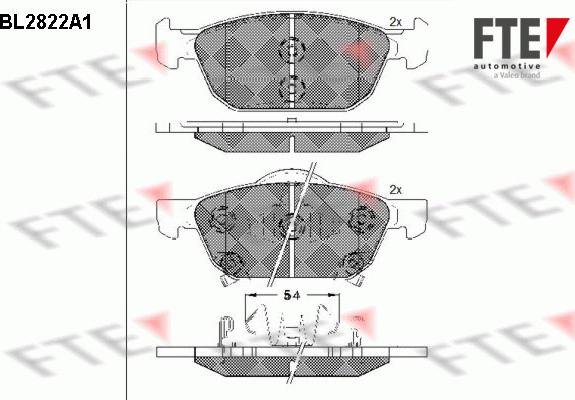 FTE BL2822A1 - Комплект спирачно феродо, дискови спирачки vvparts.bg