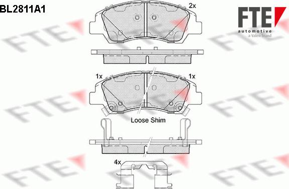 FTE 9011001 - Комплект спирачно феродо, дискови спирачки vvparts.bg