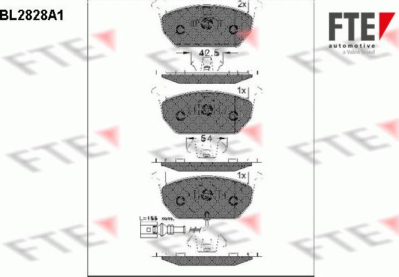 FTE 9011008 - Комплект спирачно феродо, дискови спирачки vvparts.bg