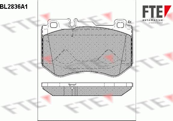 FTE 9011014 - Комплект спирачно феродо, дискови спирачки vvparts.bg