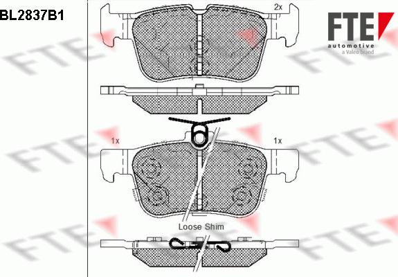 FTE BL2837B1 - Комплект спирачно феродо, дискови спирачки vvparts.bg