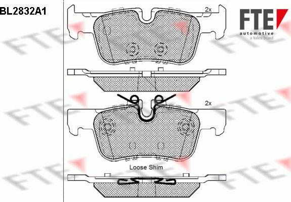 FTE BL2832A1 - Комплект спирачно феродо, дискови спирачки vvparts.bg