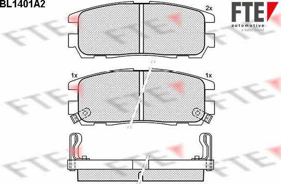 FTE 9011035 - Комплект спирачно феродо, дискови спирачки vvparts.bg