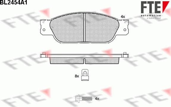 FTE 9011036 - Комплект спирачно феродо, дискови спирачки vvparts.bg
