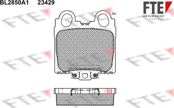 FTE BL2850A1 - Комплект спирачно феродо, дискови спирачки vvparts.bg