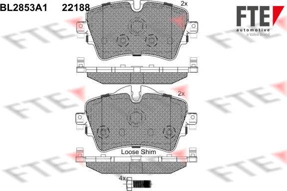 FTE 9011026 - Комплект спирачно феродо, дискови спирачки vvparts.bg