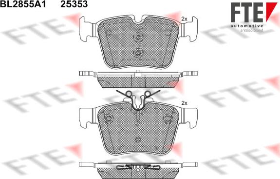 FTE BL2855A1 - Комплект спирачно феродо, дискови спирачки vvparts.bg