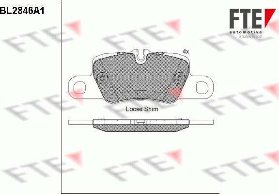 FTE BL2846A1 - Комплект спирачно феродо, дискови спирачки vvparts.bg