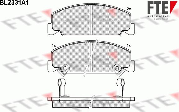 FTE BL2331A1 - Комплект спирачно феродо, дискови спирачки vvparts.bg