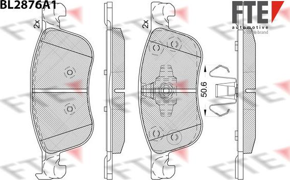 FTE 9011116 - Комплект спирачно феродо, дискови спирачки vvparts.bg