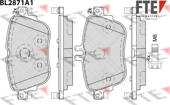 FTE 9011111 - Комплект спирачно феродо, дискови спирачки vvparts.bg