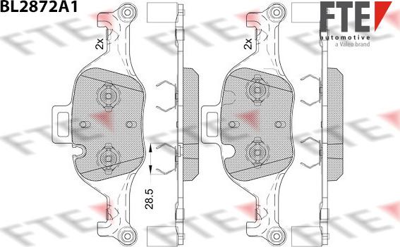 FTE BL2872A1 - Комплект спирачно феродо, дискови спирачки vvparts.bg