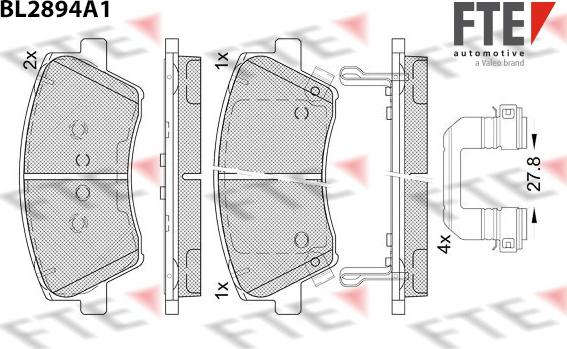 FTE 9011134 - Комплект спирачно феродо, дискови спирачки vvparts.bg