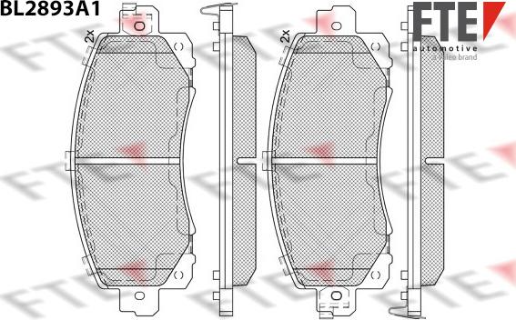 FTE 9011133 - Комплект спирачно феродо, дискови спирачки vvparts.bg