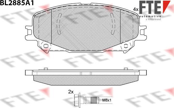 FTE BL2885A1 - Комплект спирачно феродо, дискови спирачки vvparts.bg