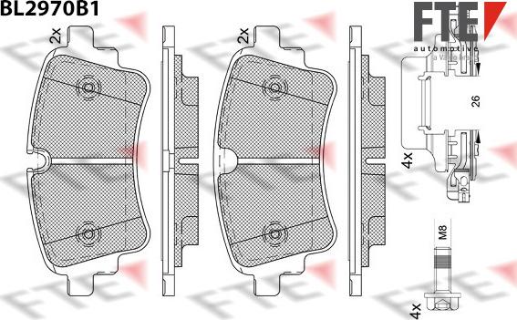 FTE 9011215 - Комплект спирачно феродо, дискови спирачки vvparts.bg