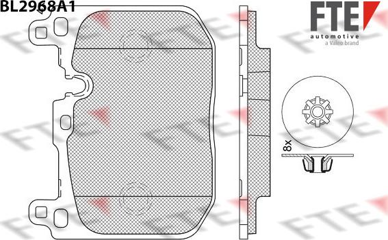 FTE BL2968A1 - Комплект спирачно феродо, дискови спирачки vvparts.bg