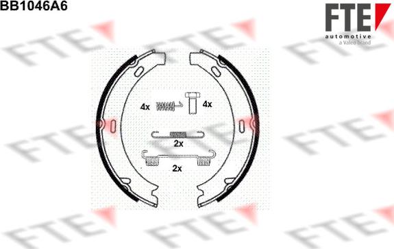 FTE BB1046A6 - Комплект спирачна челюст, ръчна спирачка vvparts.bg