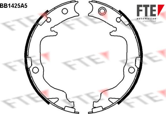 FTE 9100153 - Комплект спирачна челюст, ръчна спирачка vvparts.bg