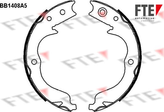 FTE BB1408A5 - Комплект спирачна челюст, ръчна спирачка vvparts.bg