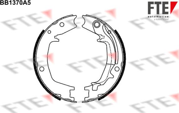 FTE BB1370A5 - Комплект спирачна челюст, ръчна спирачка vvparts.bg