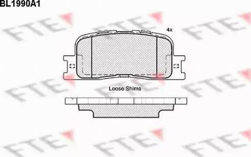 FTE BL1990A1 - Комплект спирачно феродо, дискови спирачки vvparts.bg