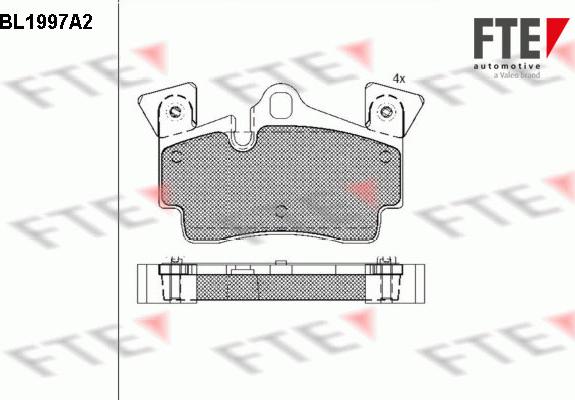 FTE BL1997A2 - Комплект спирачно феродо, дискови спирачки vvparts.bg